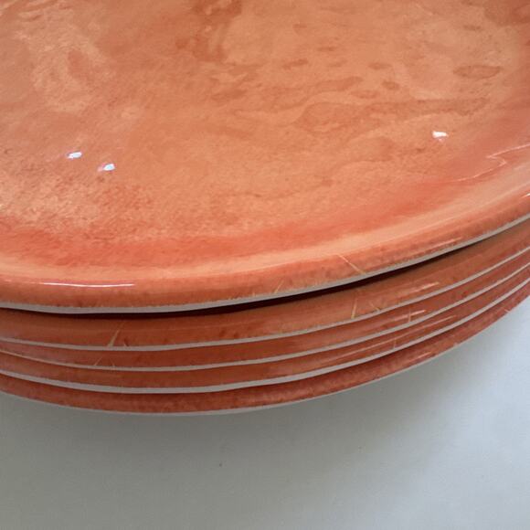 5 Sur‎ La Table Melamine Salad Dessert Plates CORAL Pink Summer Beachy - Picture 8 of 9